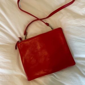 Clare V red leather bag
